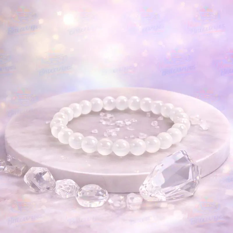 Natural Cat Eye White Selenite Bracelet