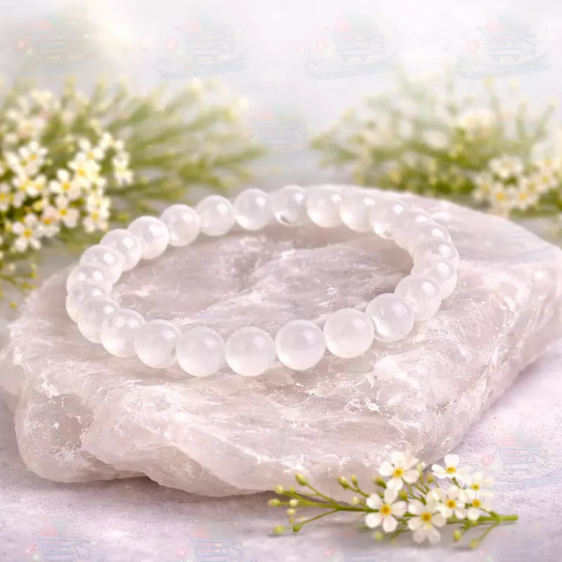 Natural Cat Eye White Selenite Bracelet